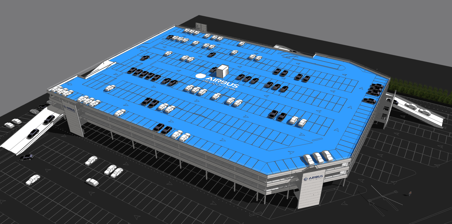 AIRBUS HELICOPTERS parking collaborateur aérien silo