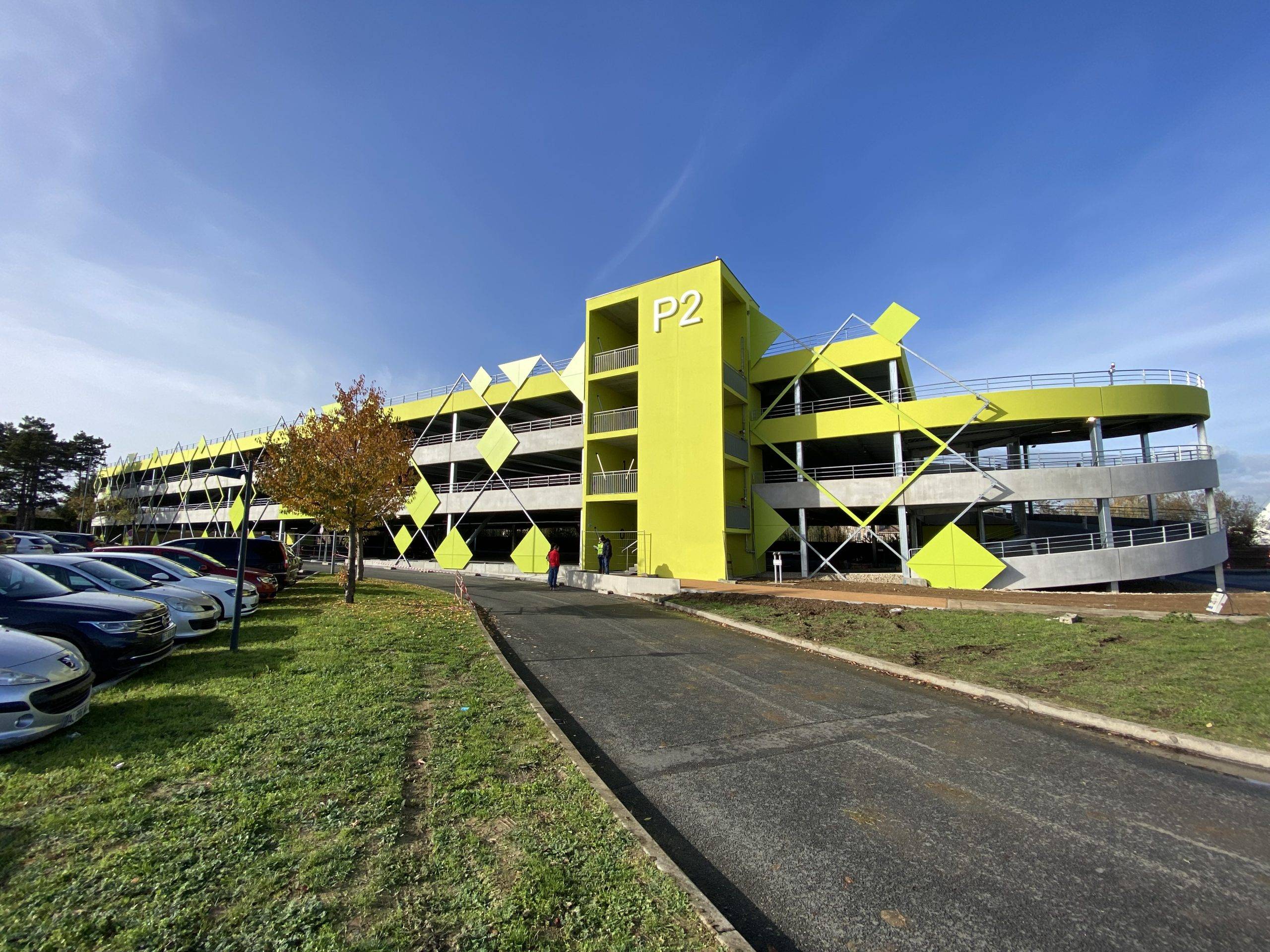 Perspective architecturale Parking silo R+3 Hopital Nord ouest de Villefranche sur Saone